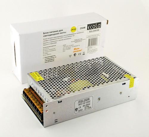 Блок питания для светодиодной ленты 250 Вт, 220V-12V, IP20 Ecola