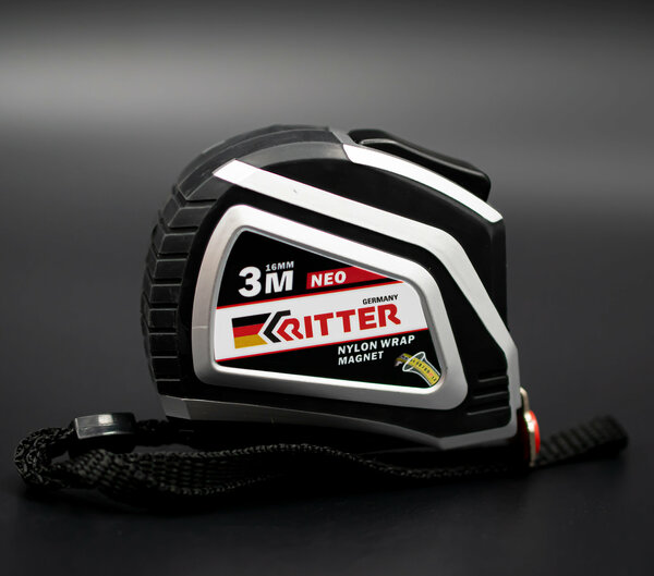 Рулетка RITTER Comfort   3м х 16мм, автостоп, магнит, обрезиненная ударопроч.