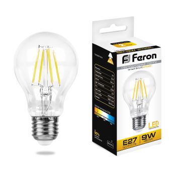 Лампа светодиодная LED A60, 9Вт, 2700K, E27 LB-63 FERON (100)