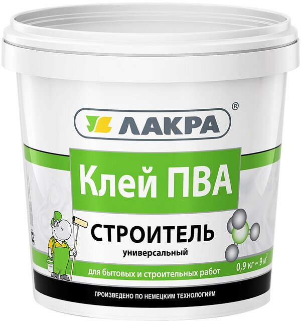 Клей ЛАКРА Строитель универс. ПВА 0,9кг/12
