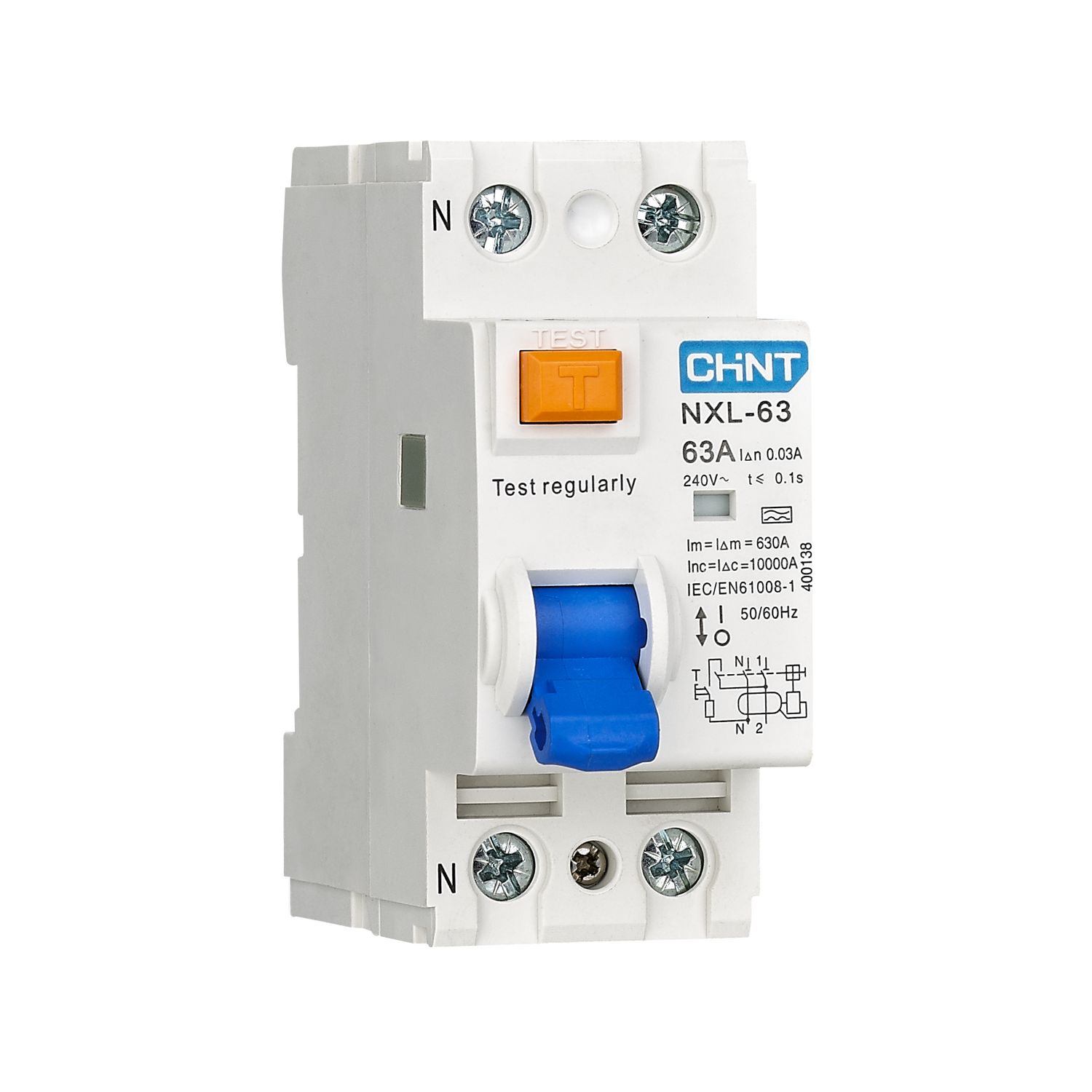 УЗО NXL-63 2P 25А 30мА 6кА тип AC ВДТ CHINT