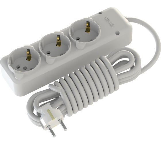 Удлинитель 3 гн. с/з 2м, 16А,250В NE-AD /15