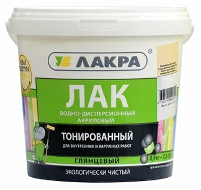 Лак ЛАКРА в/д тонированный бесцветный  0,9кг /6