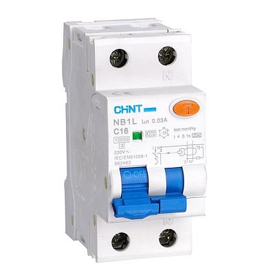 Диф. авт. выкл. NB1L 1P+N C25 30mA тип AC 10kA CHINT