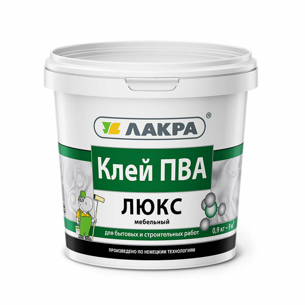 Клей ЛАКРА Люкс мебельный ПВА 0,9кг/12