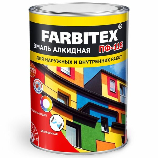 Эмаль FARBITEX ПФ-115 Черный 5кг./4