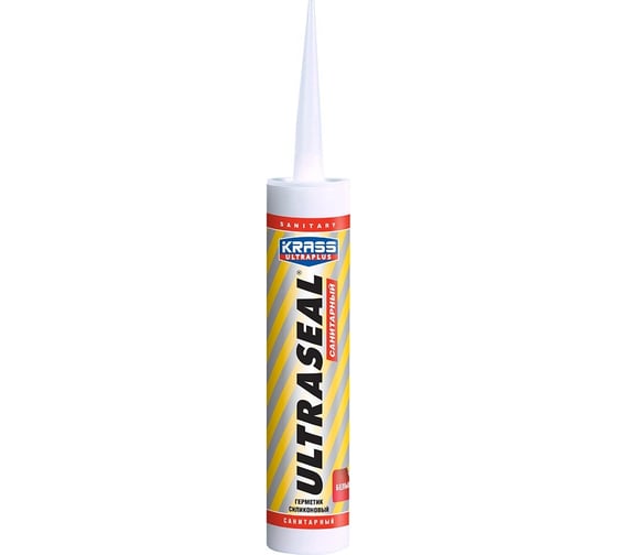 Герметик KRASS ULTRASEAL силиконовый, санитарный, белый 260мл (12)