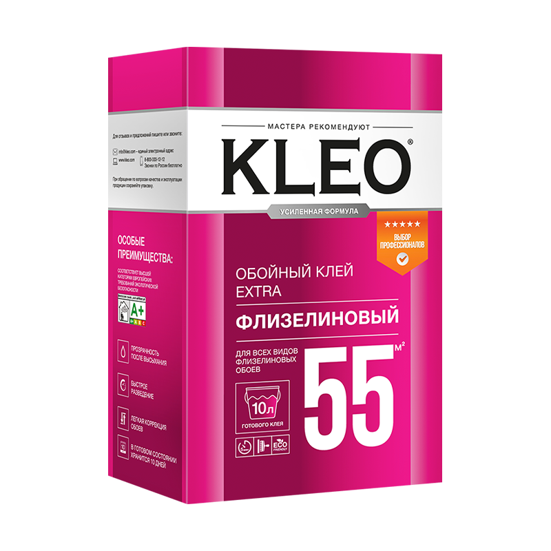 Клей для флизелиновых обоев Экстра 380гр, 55м2 КЛЕО