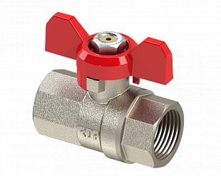 Кран шаровой латунный 3/4" ВН/ВН PN40 ручка бабочка/RTP