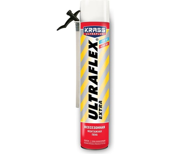 Пена монтажная KRASS  ULTRAFLEX EXTRA  бытовая всесезонная 650мл (12)
