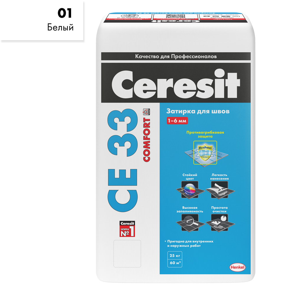 ЦЕРЕЗИТ CE 33/25кг Затирка цементная Белый 01