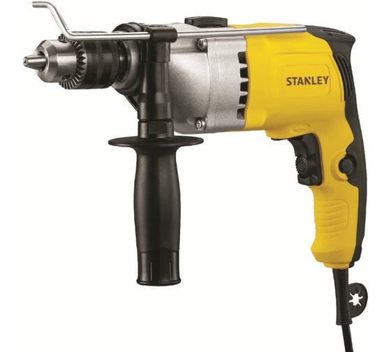 Дрель ударная STANLEY, 800Вт, 13 мм, 0-3000об/мин.,0-54000уд/мин.,ключ,ручка