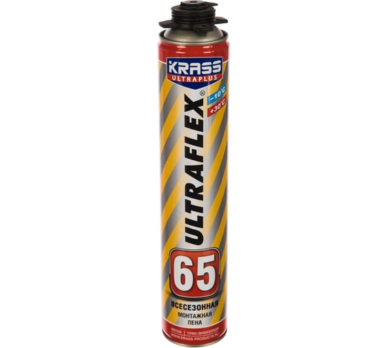Пена монтажная KRASS ULTRAFLEX 65 проф. всесезонная 820мл (12/816)