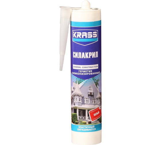 Герметик KRASS силиконизированный (силакрил), белый 300мл (12)