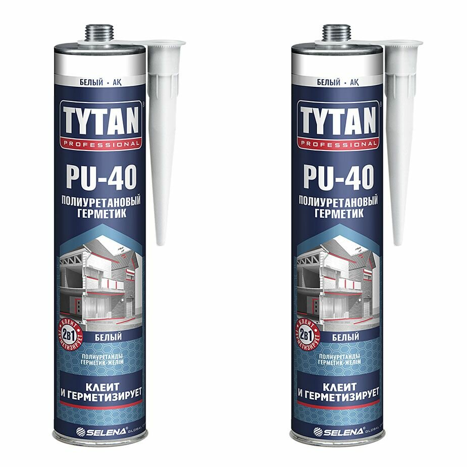 Герметик TYTAN Professional полиуретановый PU 40 белый 310мл /12