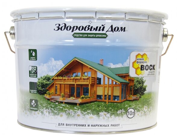 Средство деревозащитное ЗДОРОВЫЙ ДОМ еловая зелень 10л СГ 25.10.21