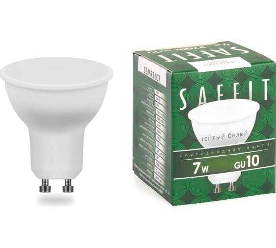 Лампа светодиодная, 7W 230V GU10 2700K MR16, SBMR1607