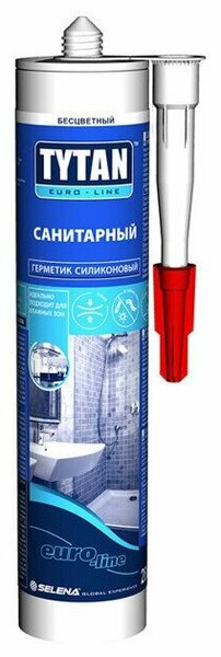 Герметик TYTAN Euro-Line силиконовый санитарный бесцветный 280мл /12