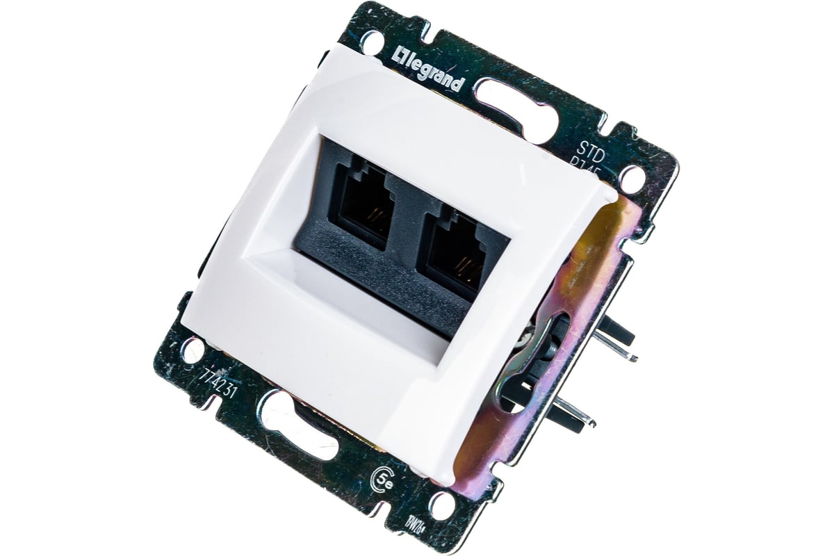 Розетка комп. RJ45 2 выхода белая VALENA (10шт.)