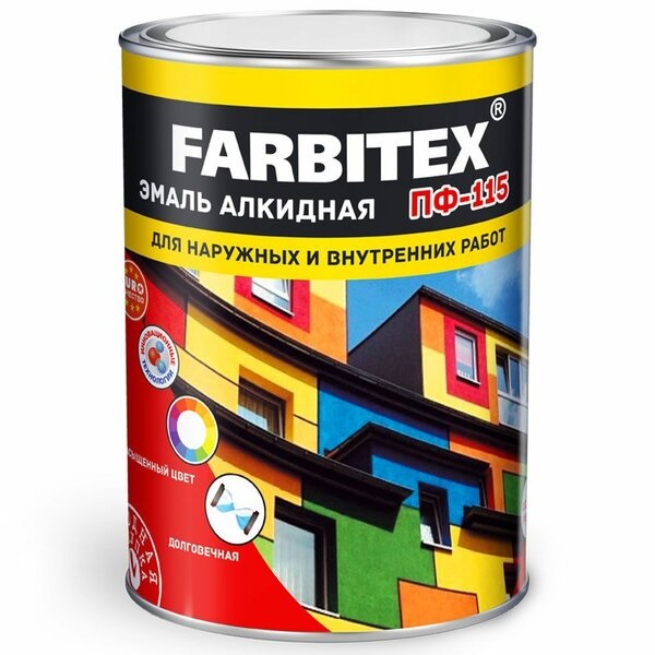 Эмаль FARBITEX ПФ-115 Красный 1,8 кг./6