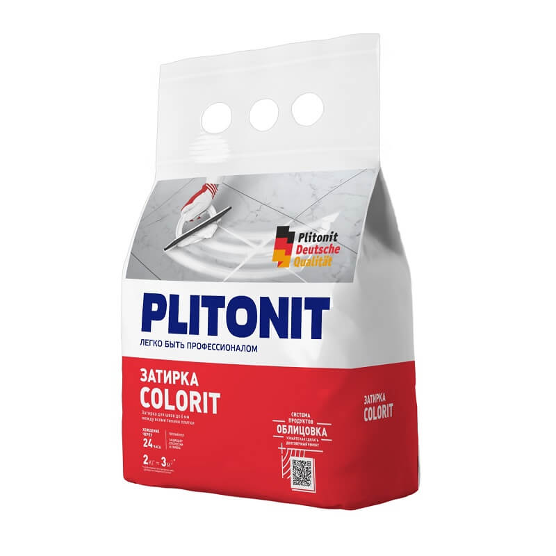 Затирка цементная для швов PLITONIT СOLORIT (серая)-2кг