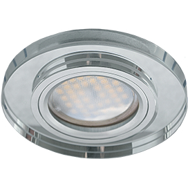 Светильник потолочный MR16 DL1650 GU5. Хром/Хром стекло с подсветкой круг 25х95 Glass