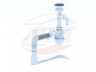 Сифон АНИ 1 1/2*40 с отводом для стиральной машины с гофрой 40*50/30