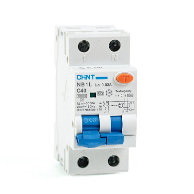 Диф. авт. выкл. NB1L 1P+N C40 30mA тип AC 10kA CHINT