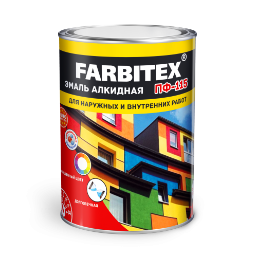 Эмаль FARBITEX ПФ-115 Графит 7024 0,8кг./14