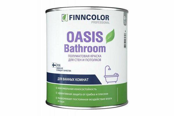 Краска Тиккурила OASIS BATHROOM База А п/мат 2,7л/120