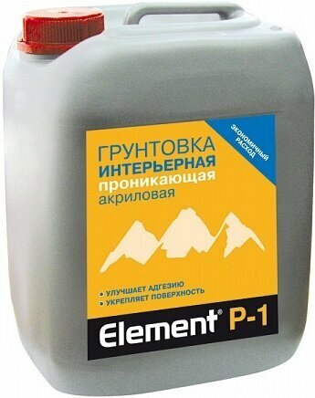 Грунт ЭЛЕМЕНТ Р-1 акриловый для внутренних работ 9л./2