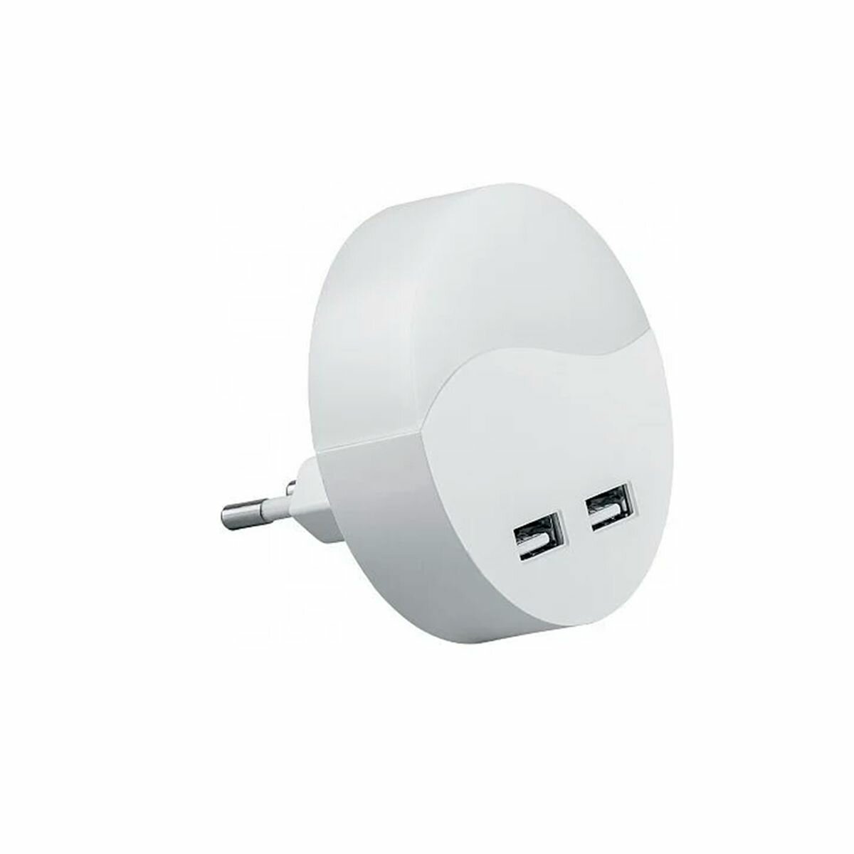 Светильник-ночник c USB выходами 0,45W 230V круг, белый FN1122
