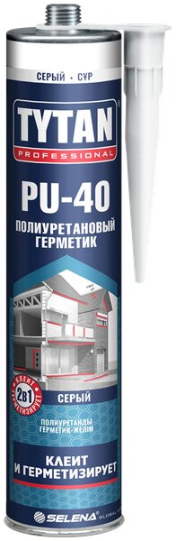 Герметик TYTAN Professional полиуретановый PU 40 серый 310мл /12