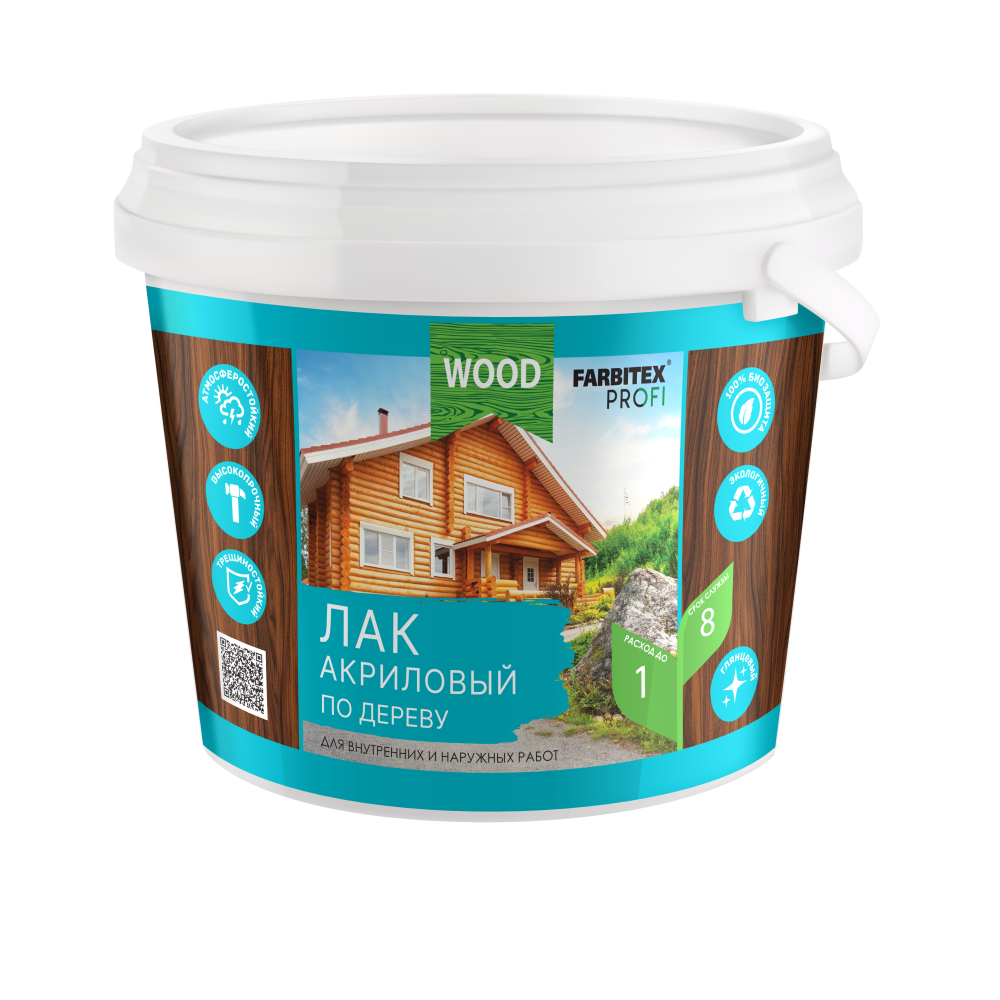 Лак FARBITEX ПРОФИ акриловый универсальный по дереву 0,9л/6