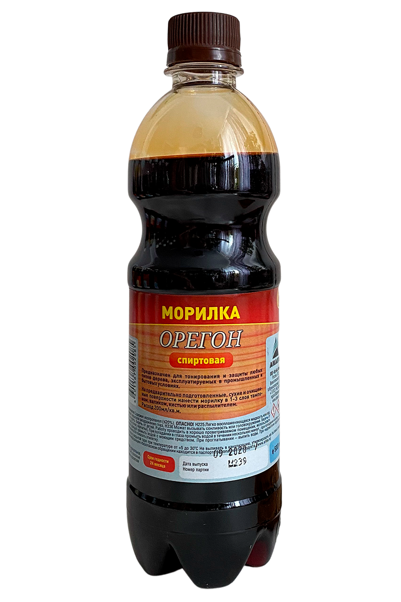 Морилка для дерева на спиртовой основе ОРЕГОН  0,5л. АНЛЕС (20шт)