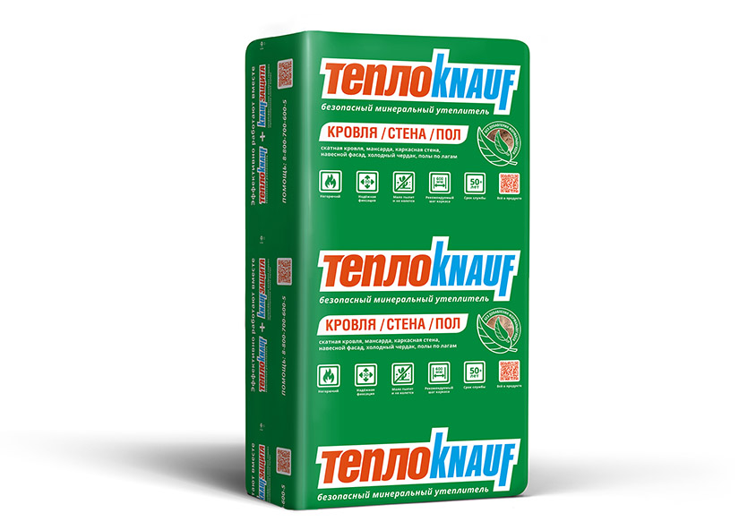Теплоизоляция КНАУФ ТеплоKNAUF КРОВЛЯ/СТЕНА/ПОЛ TS 36 (50х610х1230)12м2/0,6м3 (32)