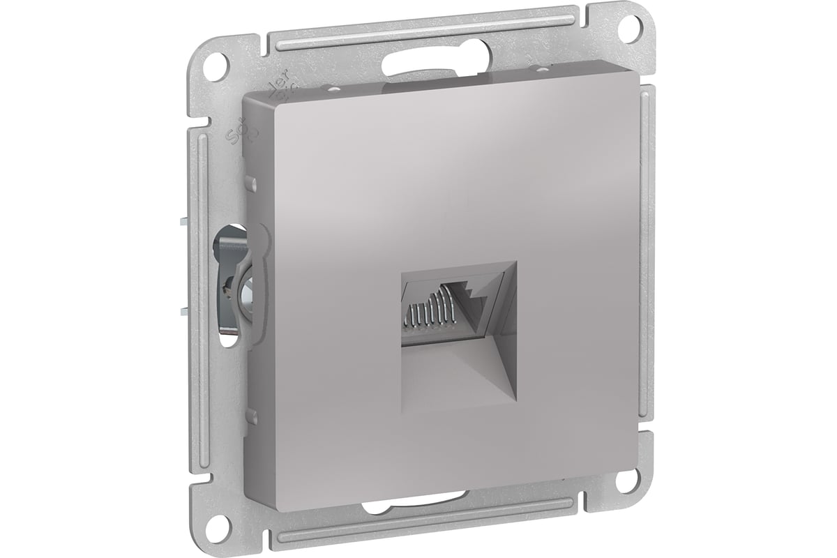 Розетка комп. RJ45 1 выход алюминий Cat.5 AtlasDesign