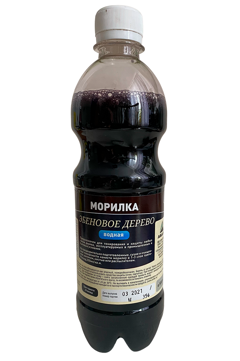 Морилка для дерева на водной основе ЭБЕНОВОЕ ДЕРЕВО  0,5л. АНЛЕС (20шт)