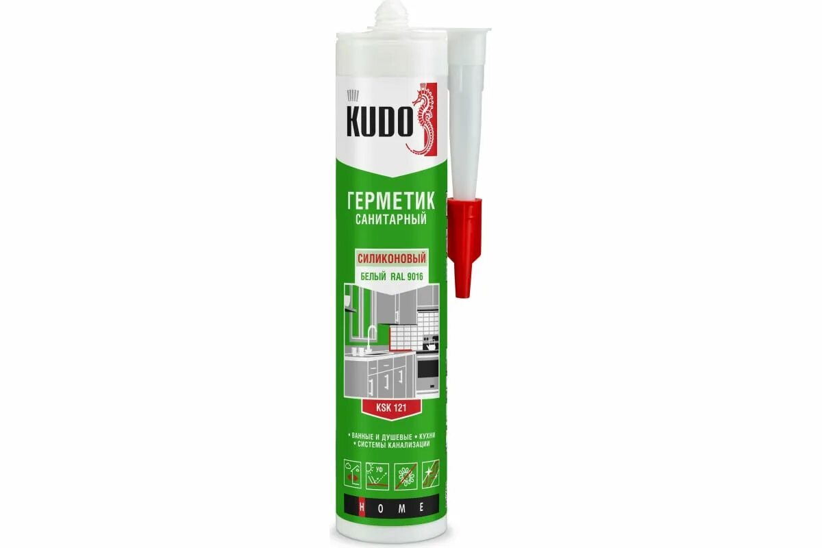 Герметик KUDO силиконовый санитарный белый 280 мл/20
