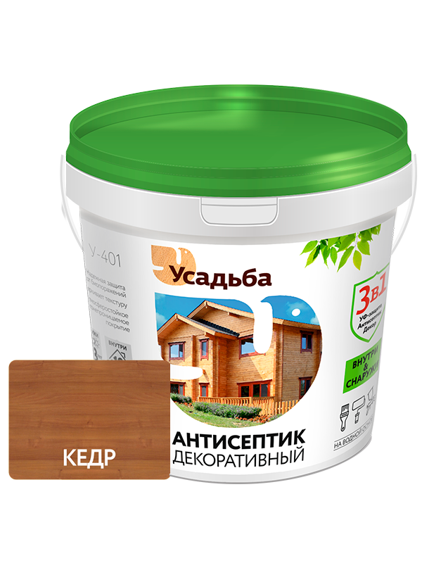 Антисептик УСАДЬБА декоративный  У-401 кедр 1кг