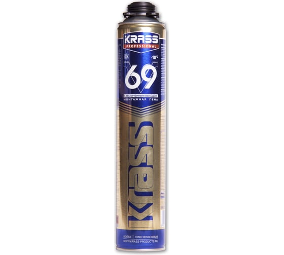 Пена монтажная KRASS V69 проф. 890мл (12)*** СГ 13.06.24