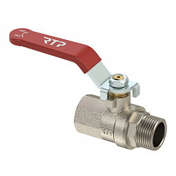 Кран шаровой латунный 1/2" ВН/НР PN40 ручка рычаг/RTP