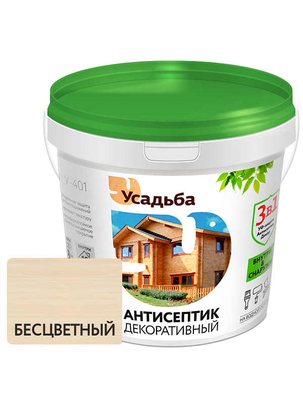 Антисептик УСАДЬБА декоративный  У-401 бесцветный 1кг/12