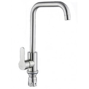 LUCKY TAP Смеситель д/кухни,корп. нерж.сталь,картридж 35 БЕЗ ПОДВОДКИ  KD-3525-041-33
