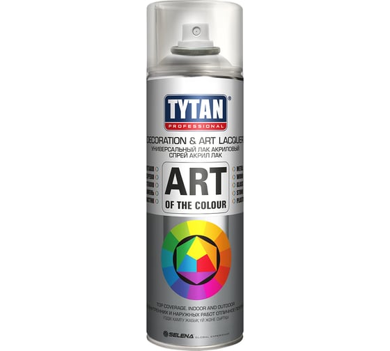 Лак аэрозольный TYTAN Professional Art of the colour бесцветный глянцевый 400мл /12