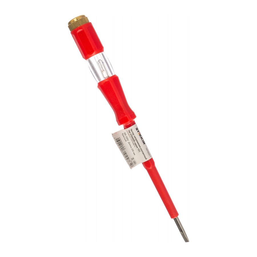 Тестер напряжения контактный, 100-500V, 12*200мм, красный, TST500-1