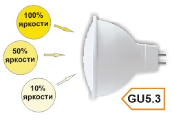 Лампа светодиодная LED Premium MR16 8,0W 220V 2800K диммирование 3-х ступ.матовая GU5.3 48x50