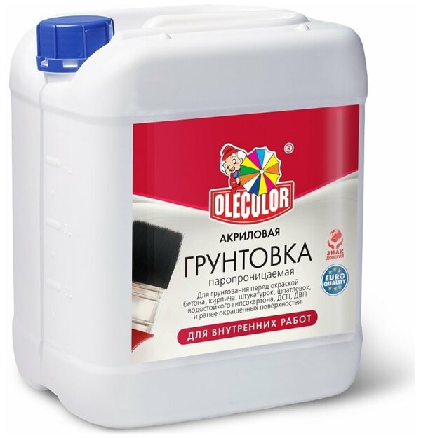 Грунт OLEKOLOR акриловый для внутренних работ 3кг/6