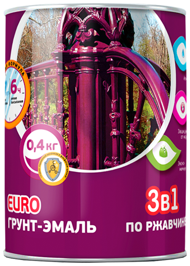 Грунт-эмаль OLEKOLOR по ржавчине Серебро 4 кг