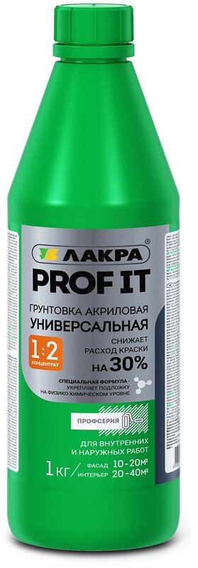 Грунт ЛАКРА PROF IT акриловый, универсальный глуб. проникновения против плесени 1л/12